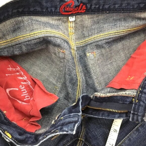 Vintage BLUE CULT Women Low Rise Slim Jeans 28x32 Y2K Grunge USA Dark Denim - Picture 3 of 11